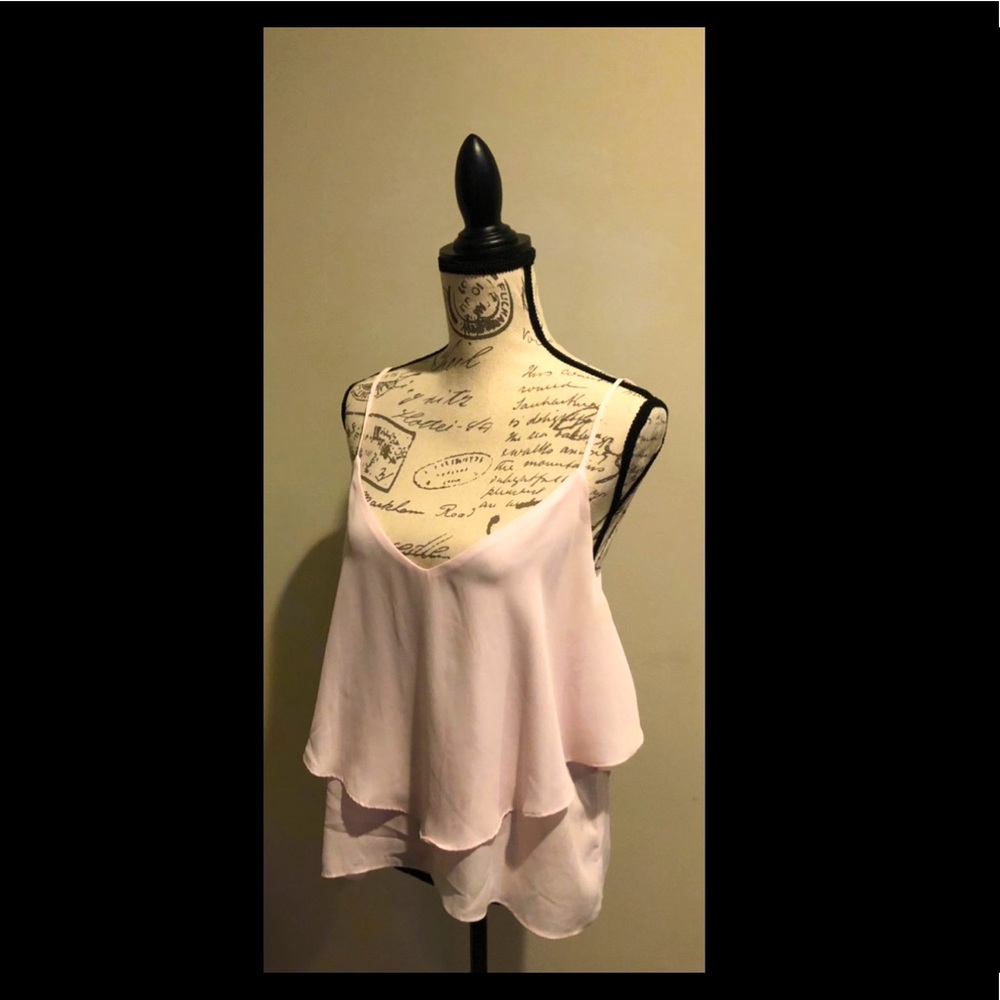Pink double layered pink blush top